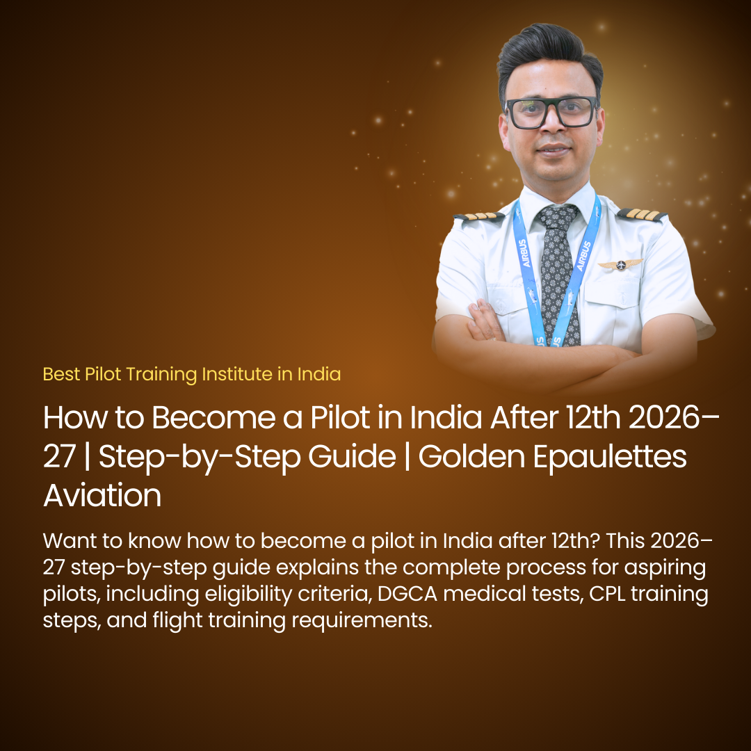 How to Become a Pilot in India After 12th 2026–27 | Step-by-Step Guide | Golden Epaulettes Aviation